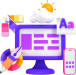 Illustration showcasing premium website design features